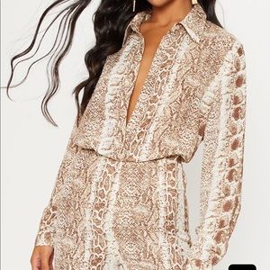 Snake print top and wide leg pants